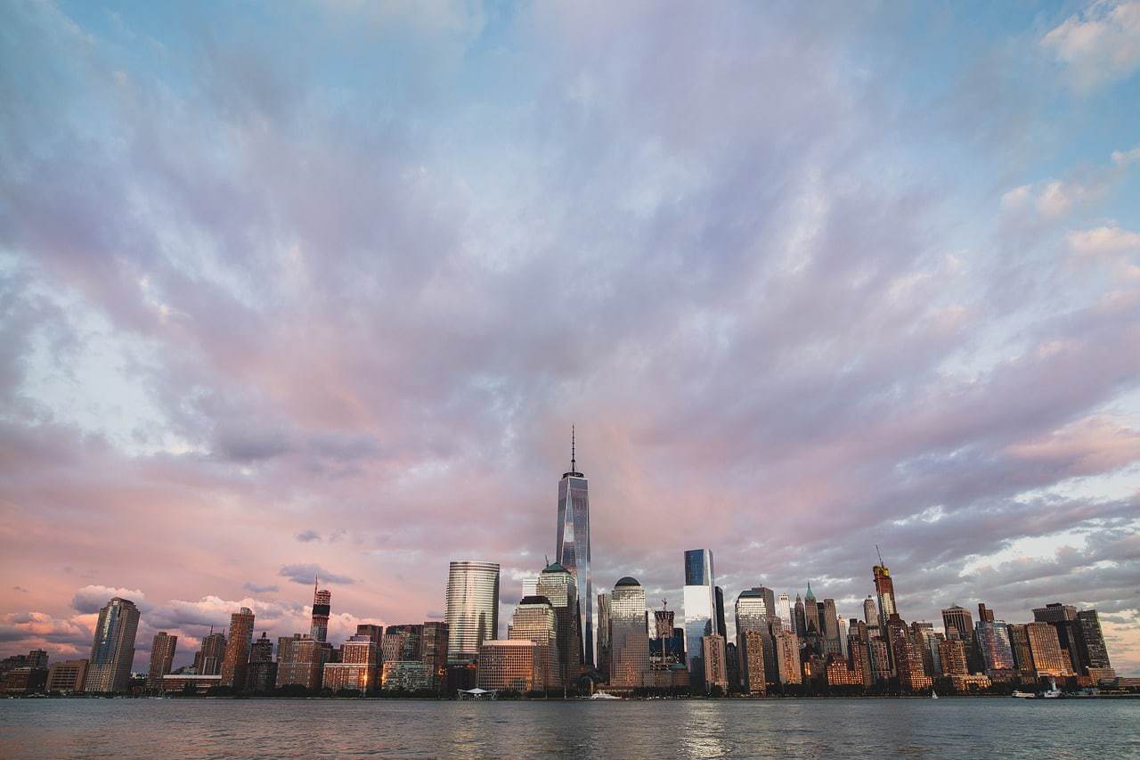"Sunset over New York City"