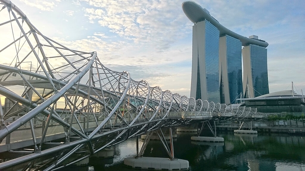 Marina Bay Sands and Helix Bridge