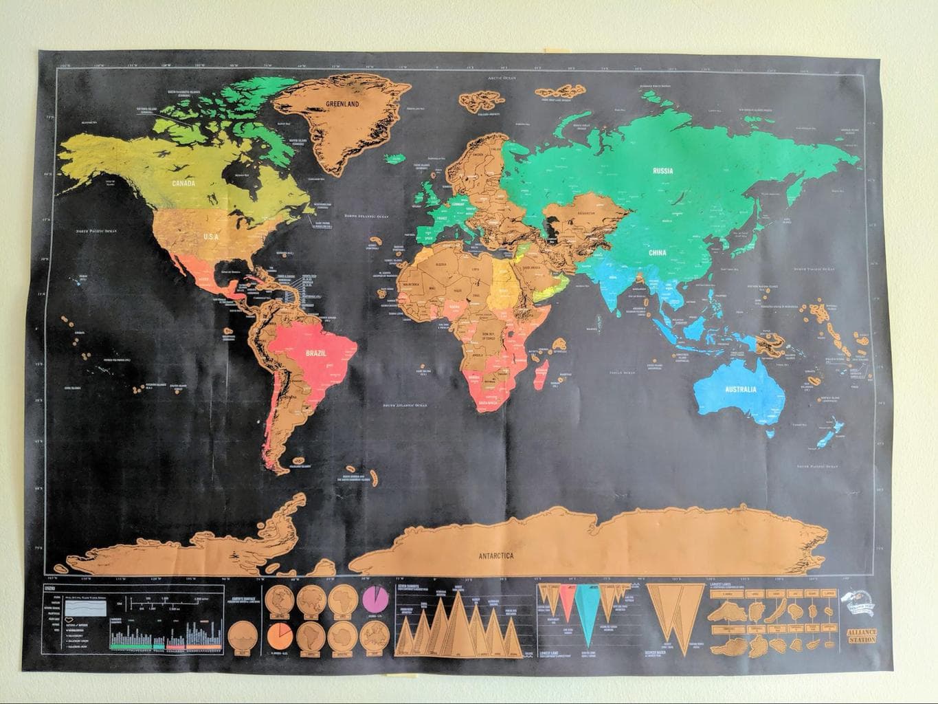 Scratch map of the world