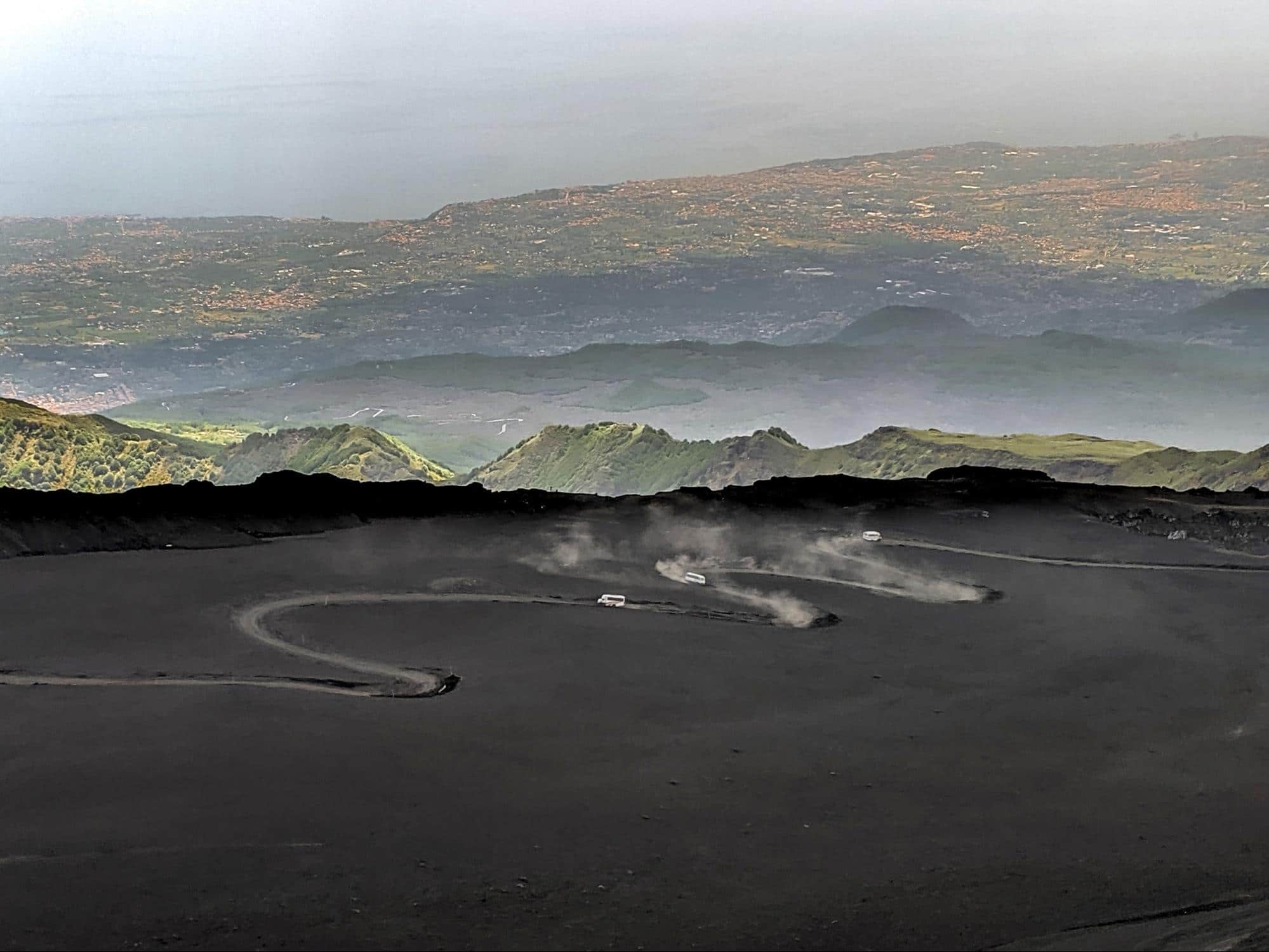 Driving up Mount Etna