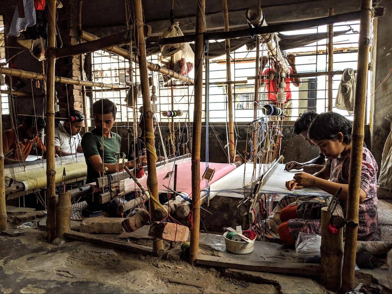 Indian pit treadle looms in South Rupshi