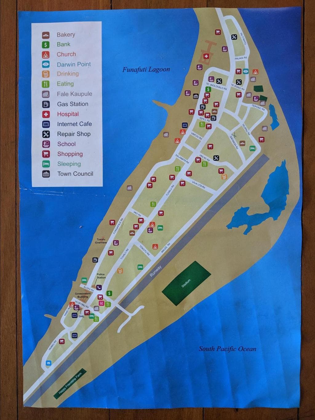 Map of Vaiaku, Funafuti’s town center