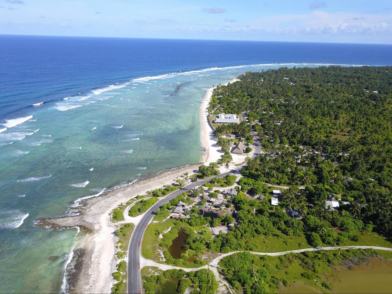Most of Kiribati lies right at sea level