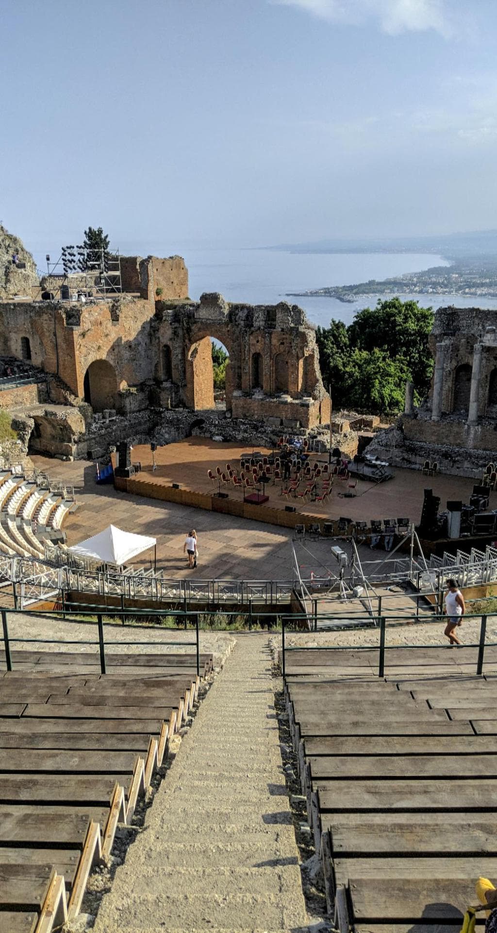 Taormina’s Ancient Greek Theatre stage getting ready for summer performances 01