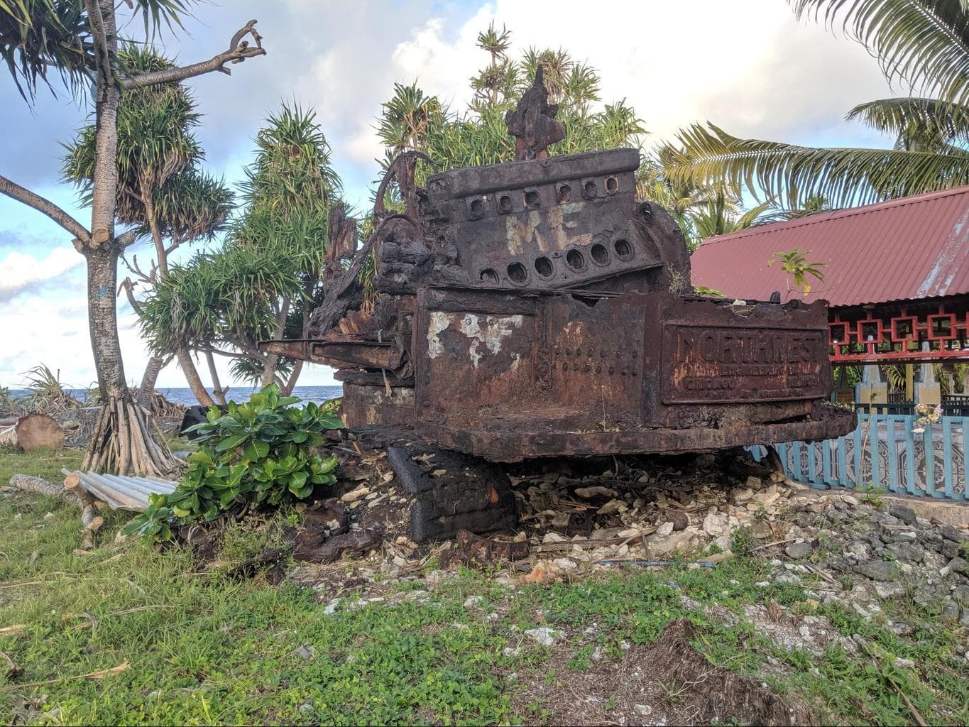 Wreck from WWII in Tuvalu