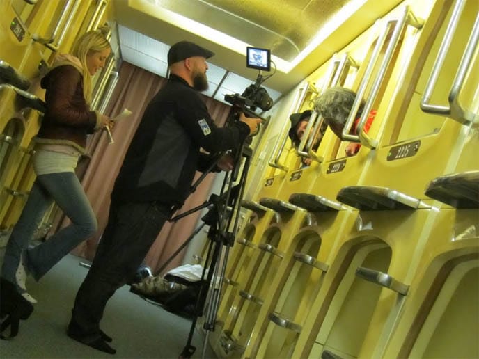 Capsule hotel in Japan