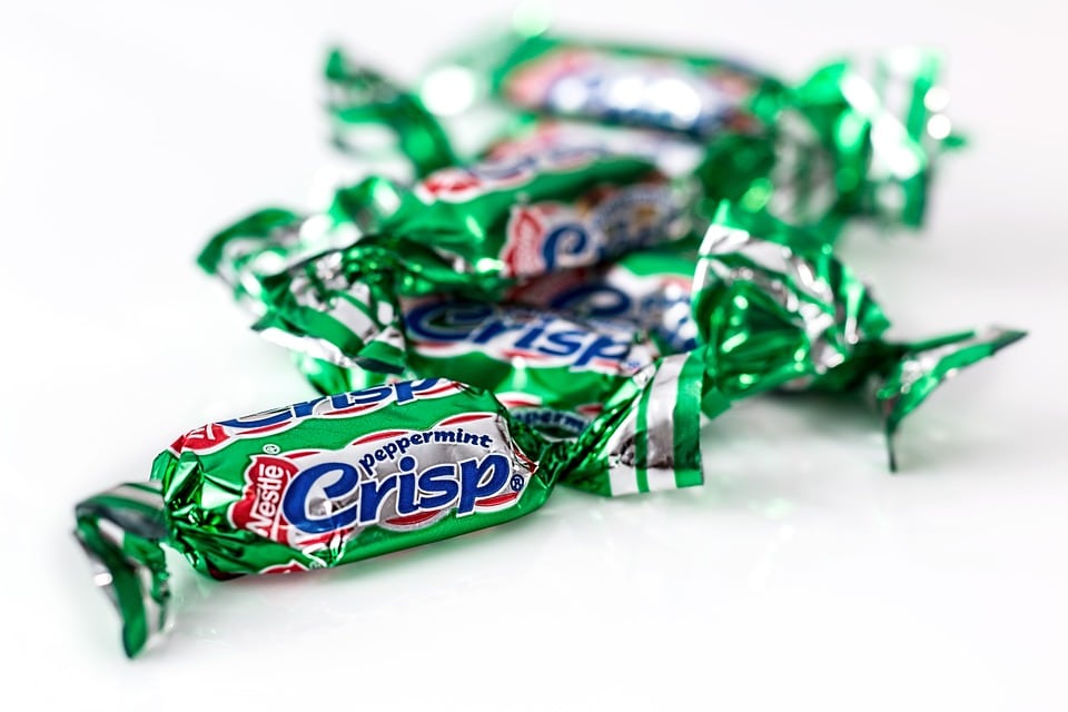 Peppermint Crisp chocolates used to make the pudding