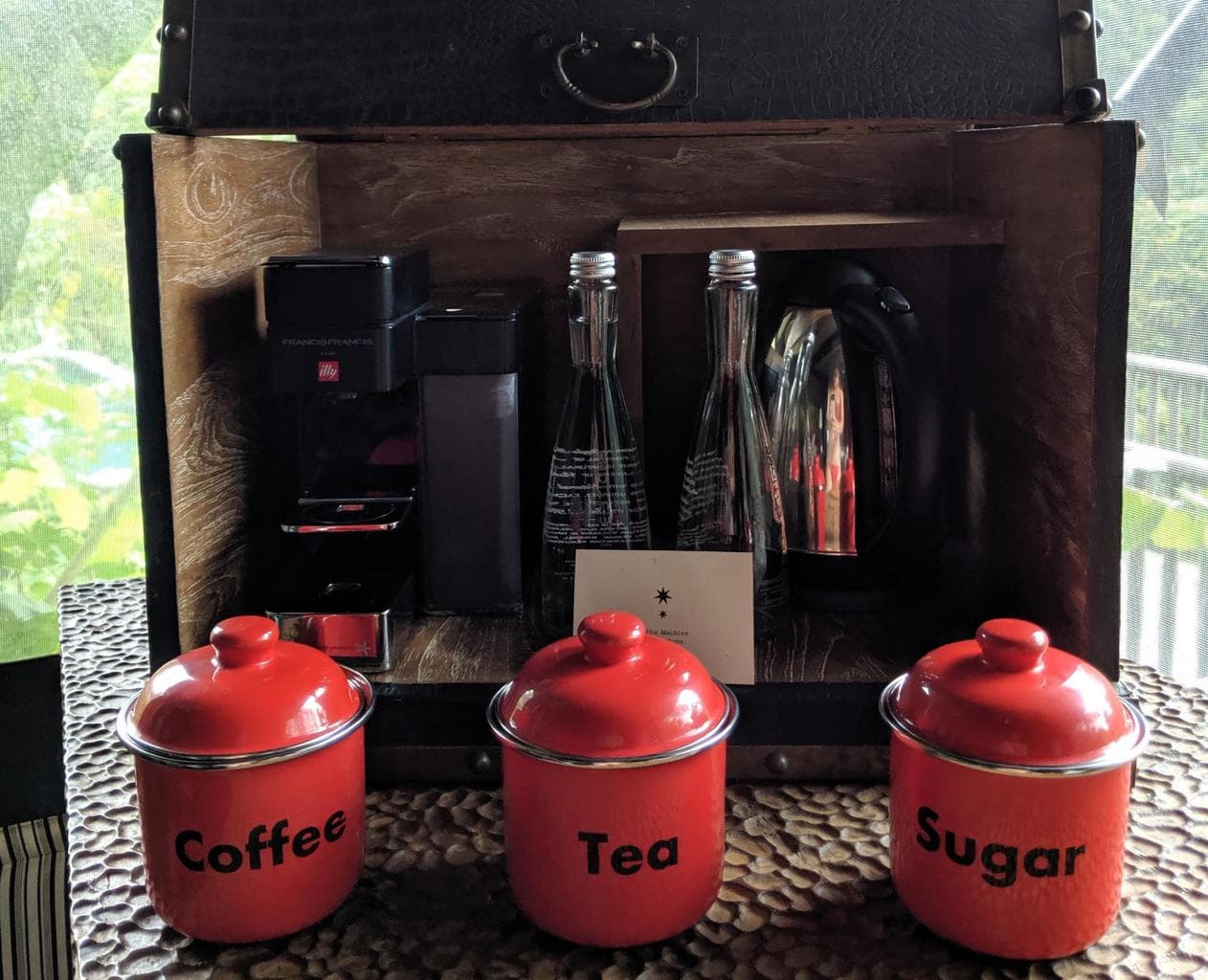 Refreshment trunk, coffee and tea station at Capella Ubud