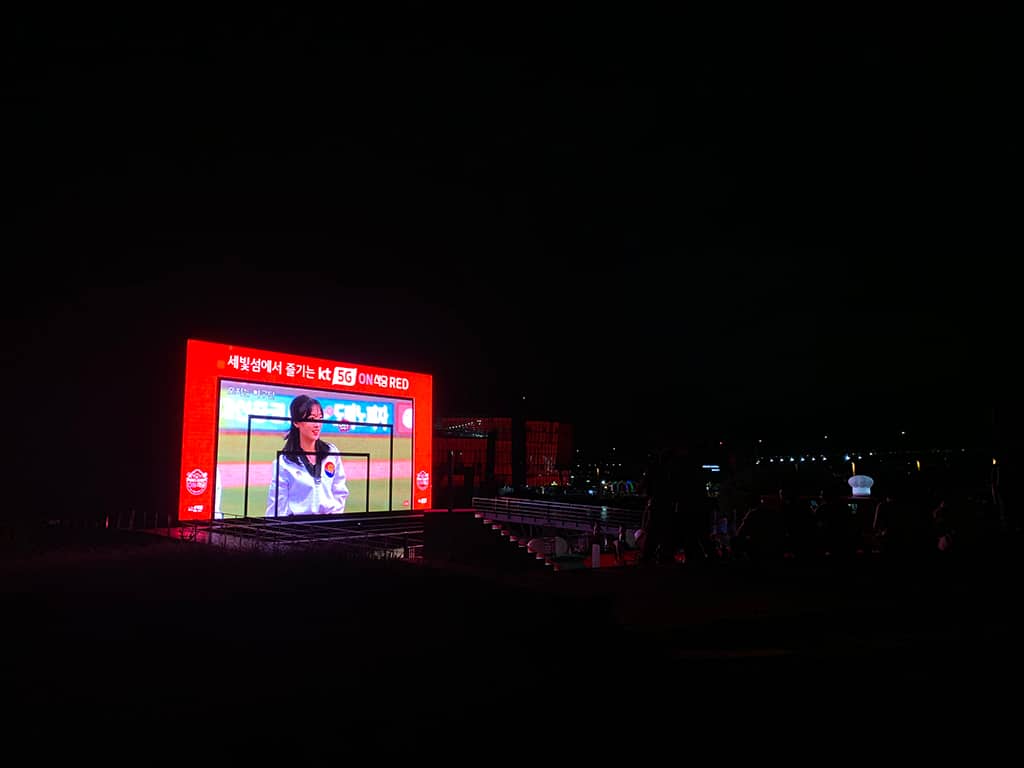 Yebit's glowing LED TV at night