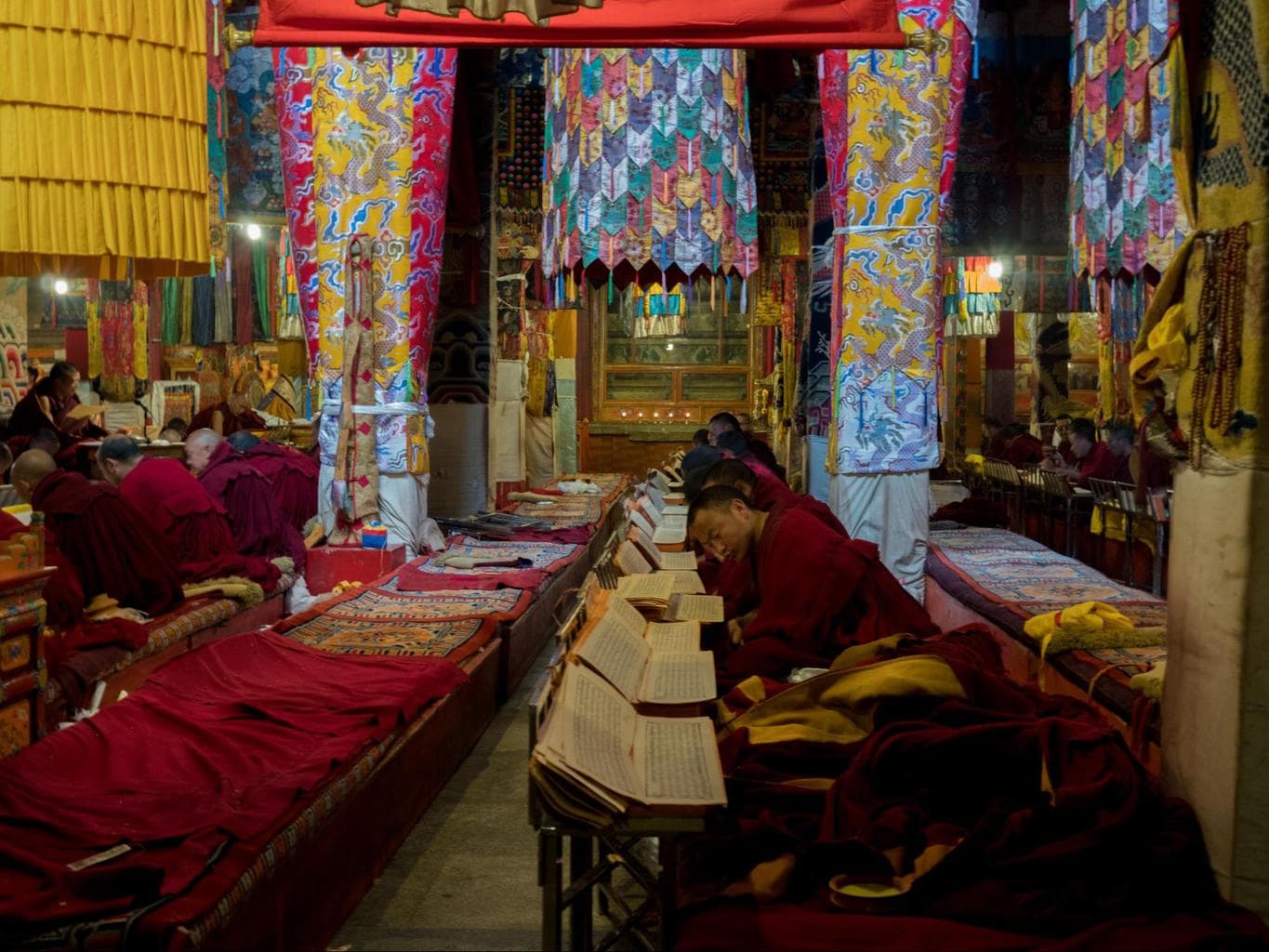 Buddhist monks studying in Tibet