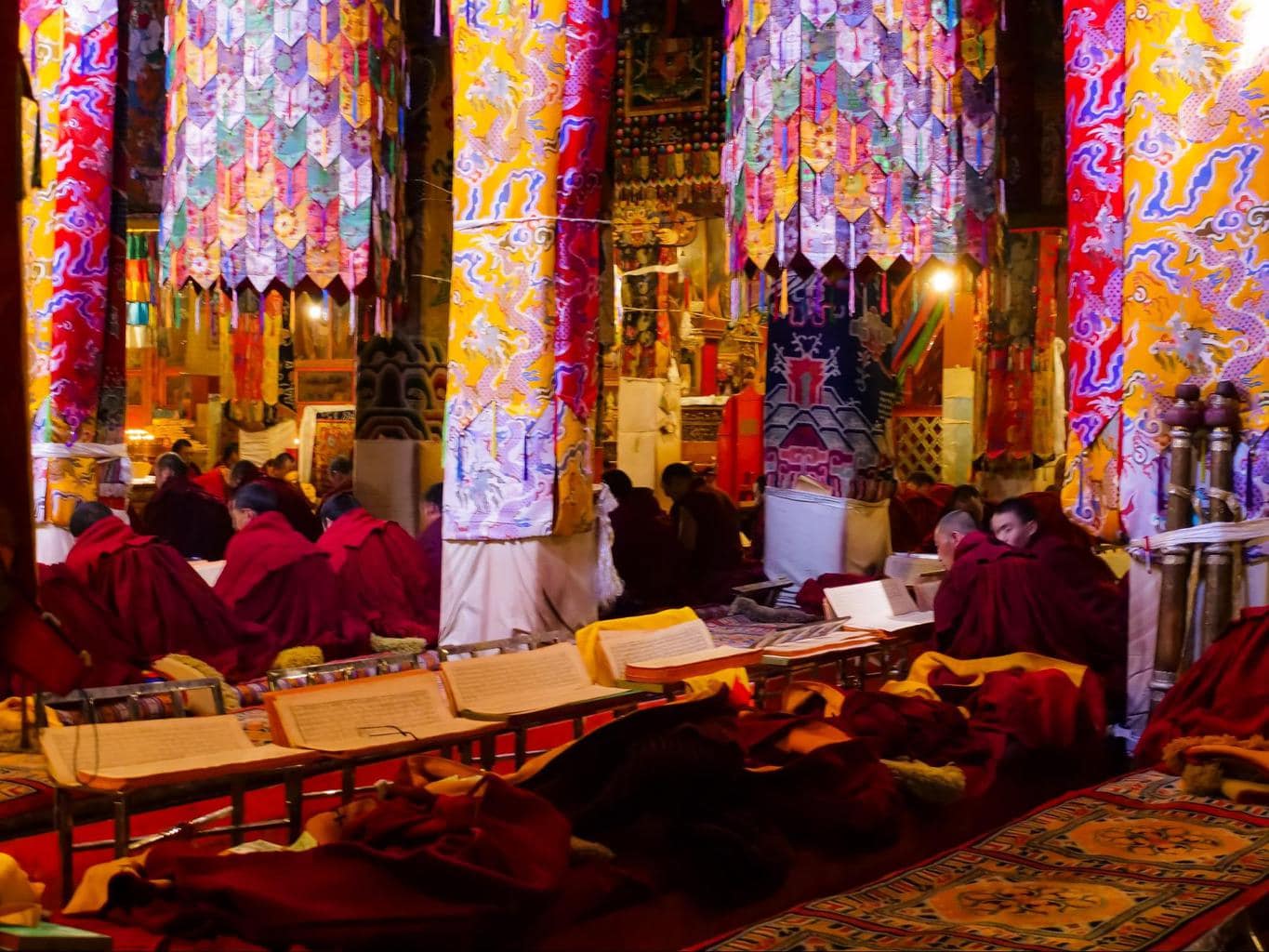 Monks studying at Tashilumpo Monastery