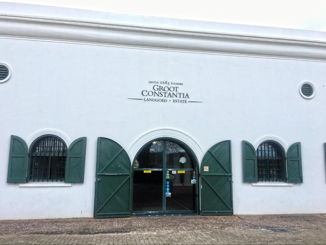 Entrance to tasting room at Groot Constantia