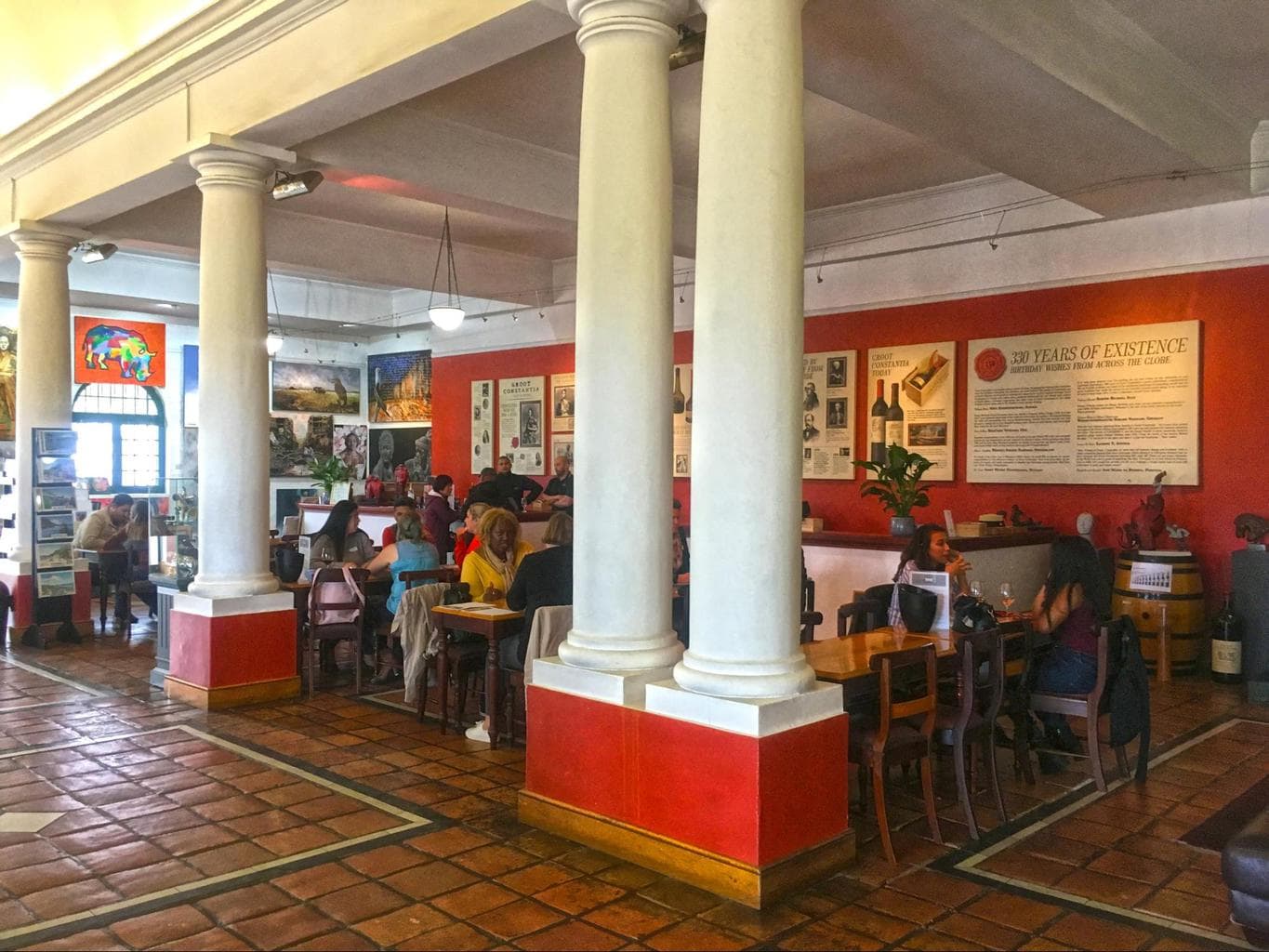 Large tasting room at the entrance to Groot Constantia