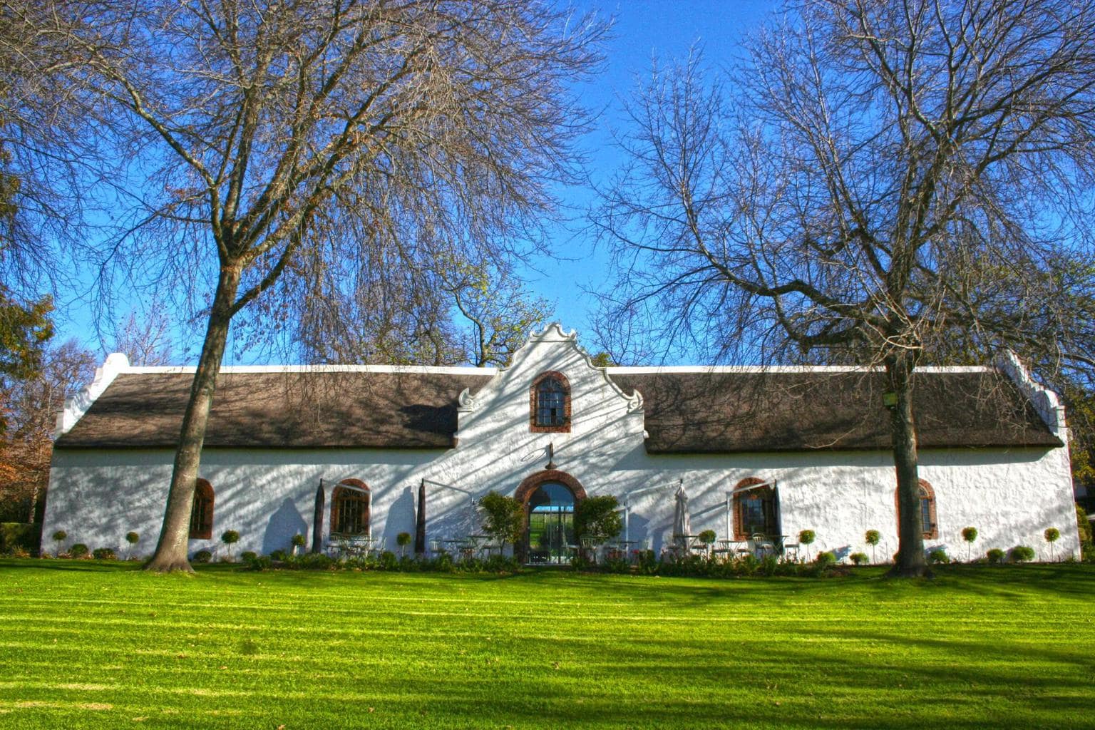 Old Cape Dutch architecture at Rust en Vrede