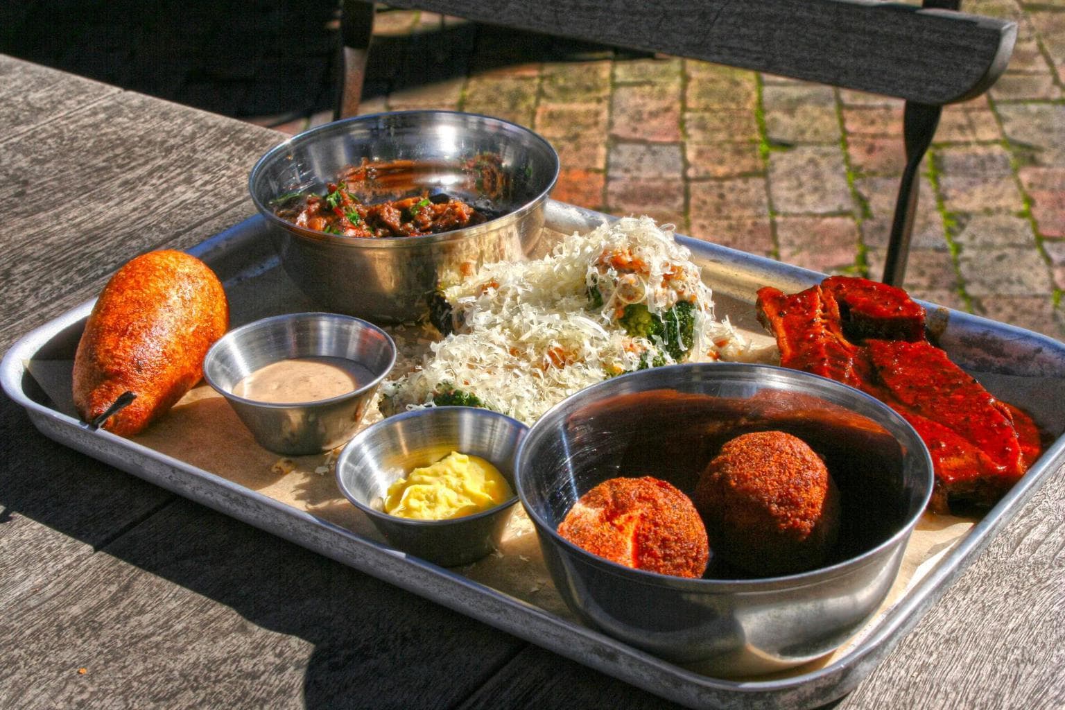 Platter at Vadas Smokehouse & Bakery