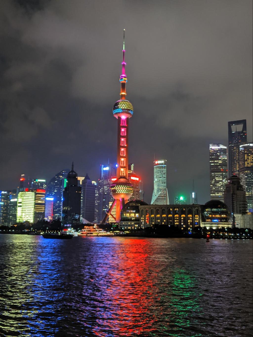 The Oriental Pearl Tower at night
