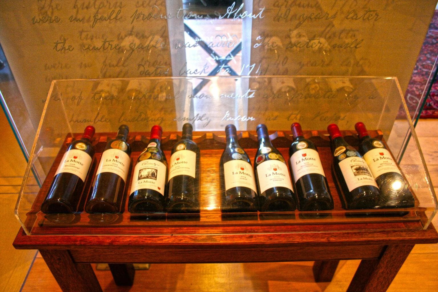Wine selection at La Motte