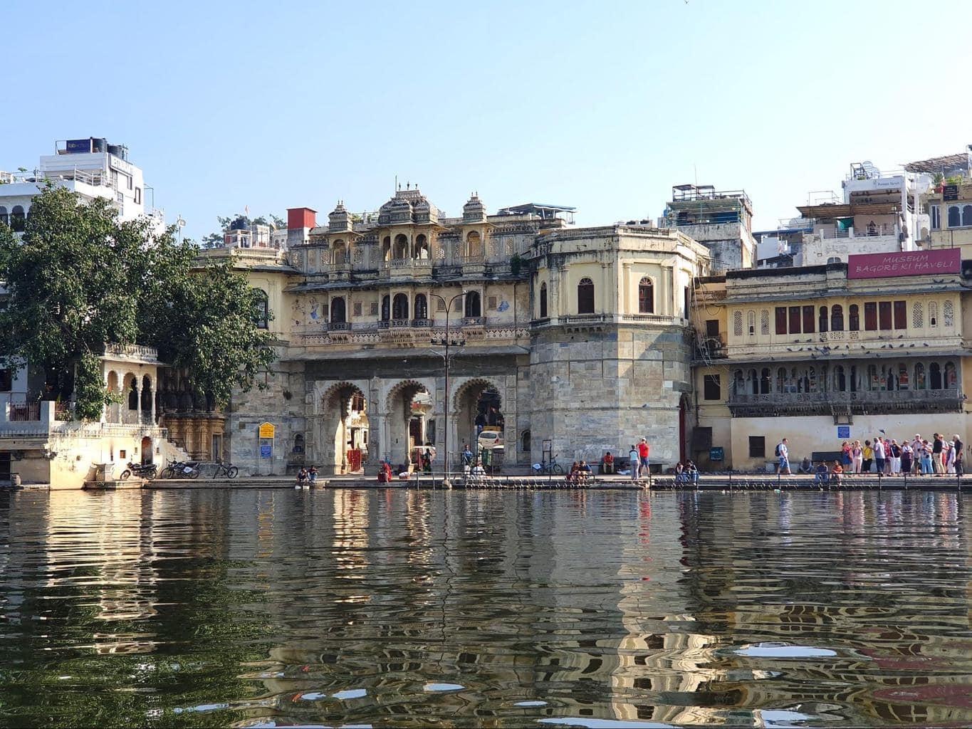 Lakeside ghats and walkways in Udaipur
