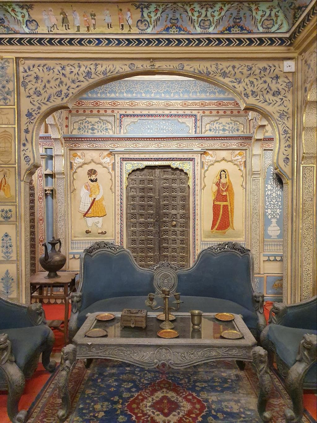 The intricate interiors of Patwon Ki Haveli Temple