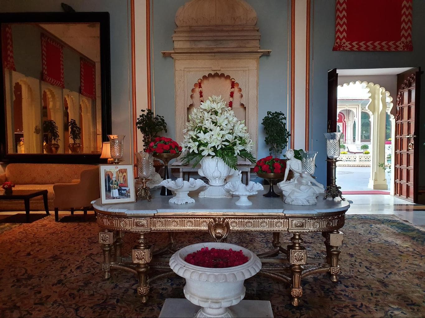 The reception at Shiv Niwas Palace