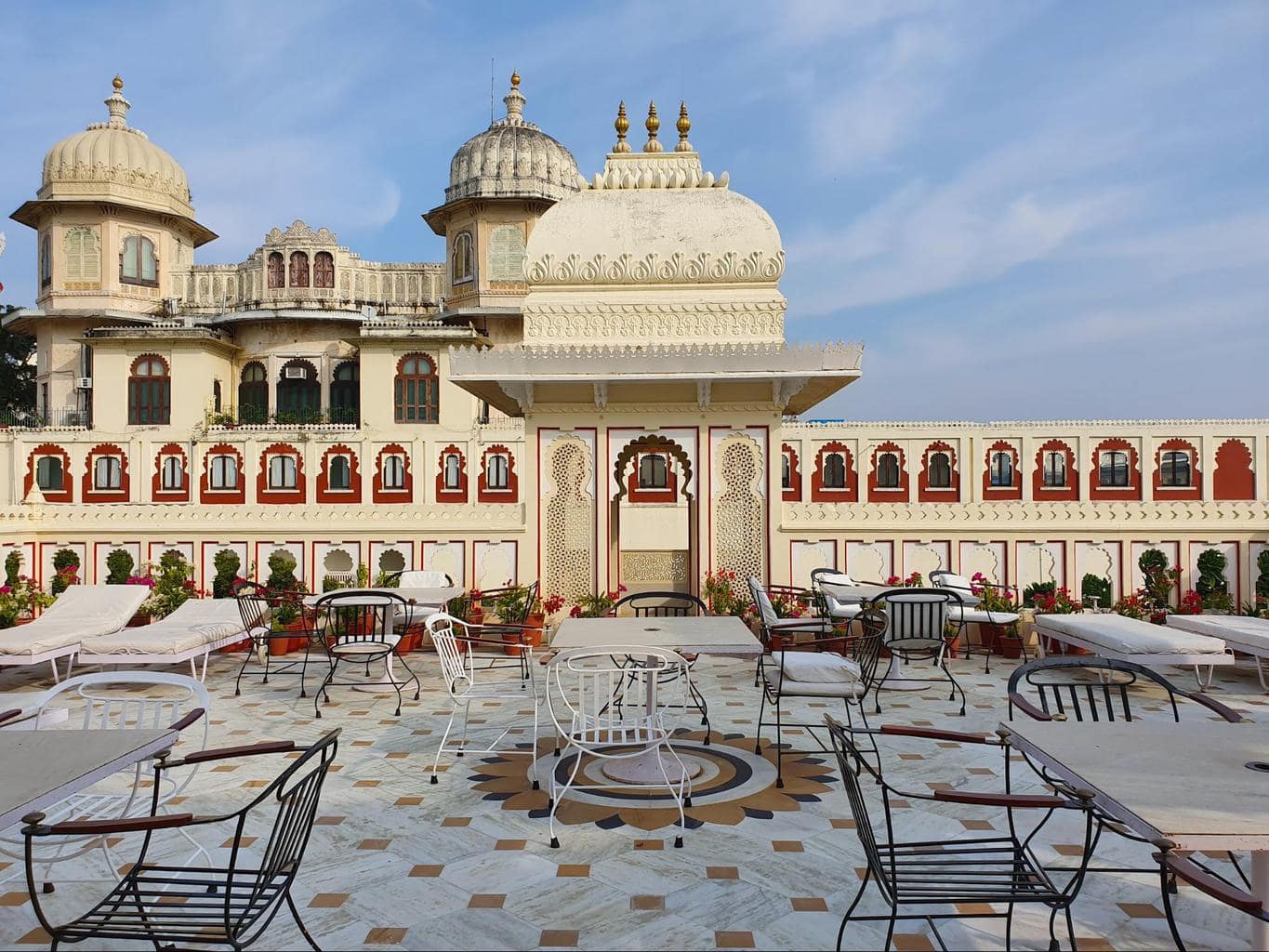 Upper terrace at Shiv Niwas Palace