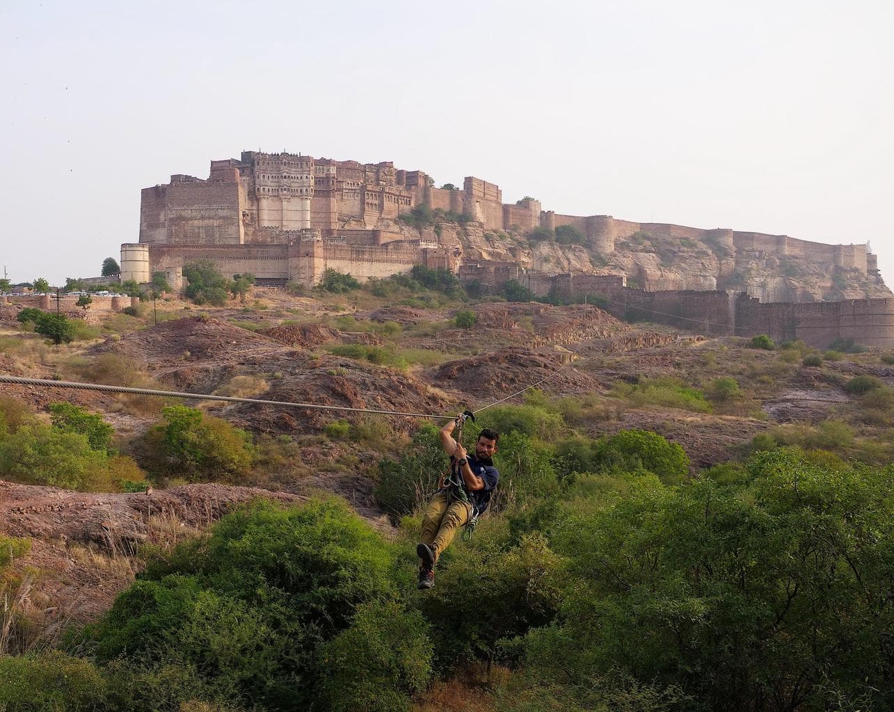 Ziplining around Merhangarh Fort