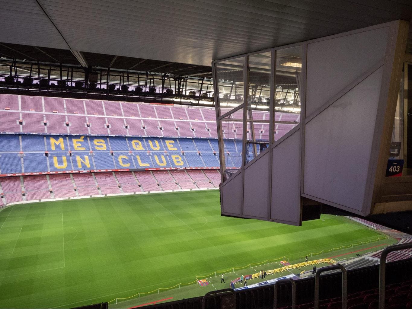 Barça’s motto written on the seats of Camp Nou