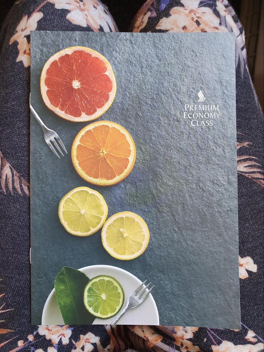 Singapore Airlines Premium Economy onboard menu cover