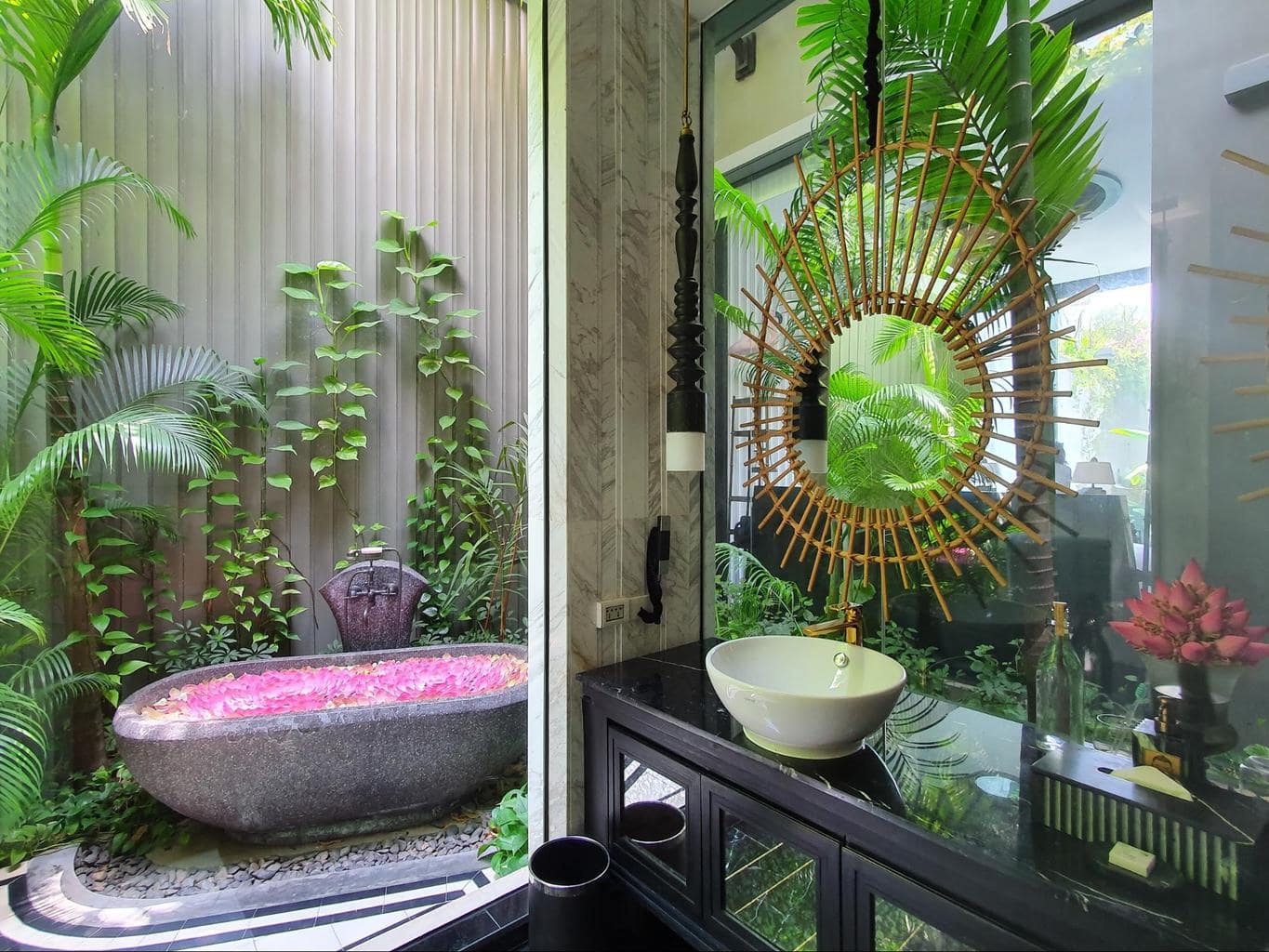 The bathroom at Bensley Collection Mani Siem Reap