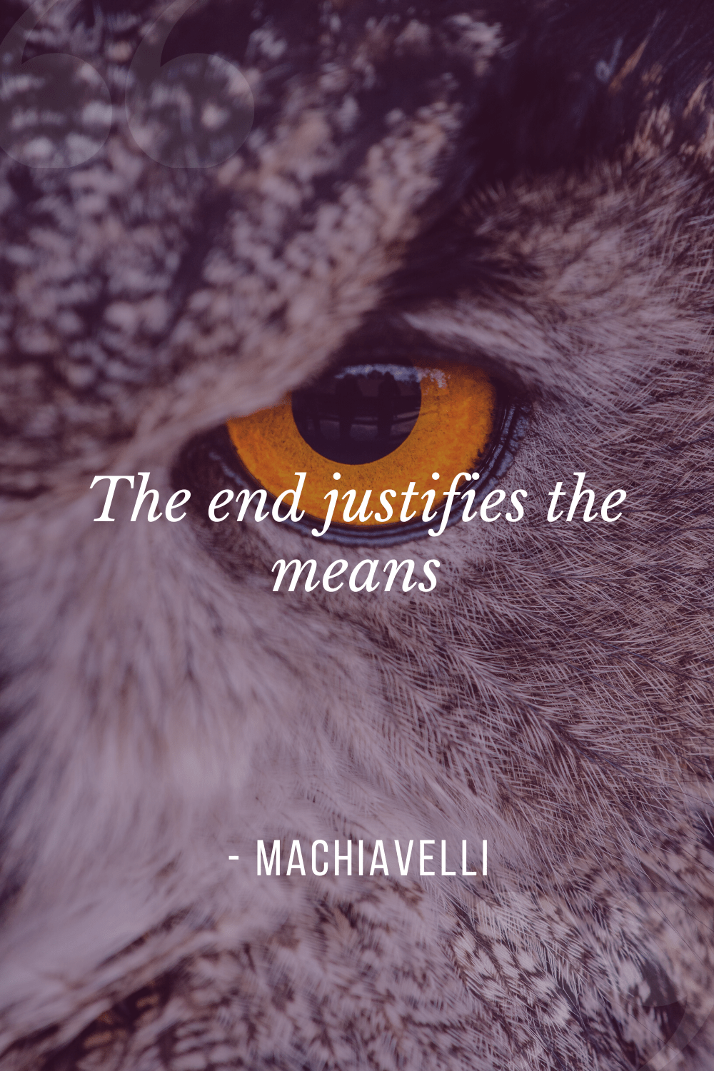 “The end justifies the means”, Niccolò Machiavelli