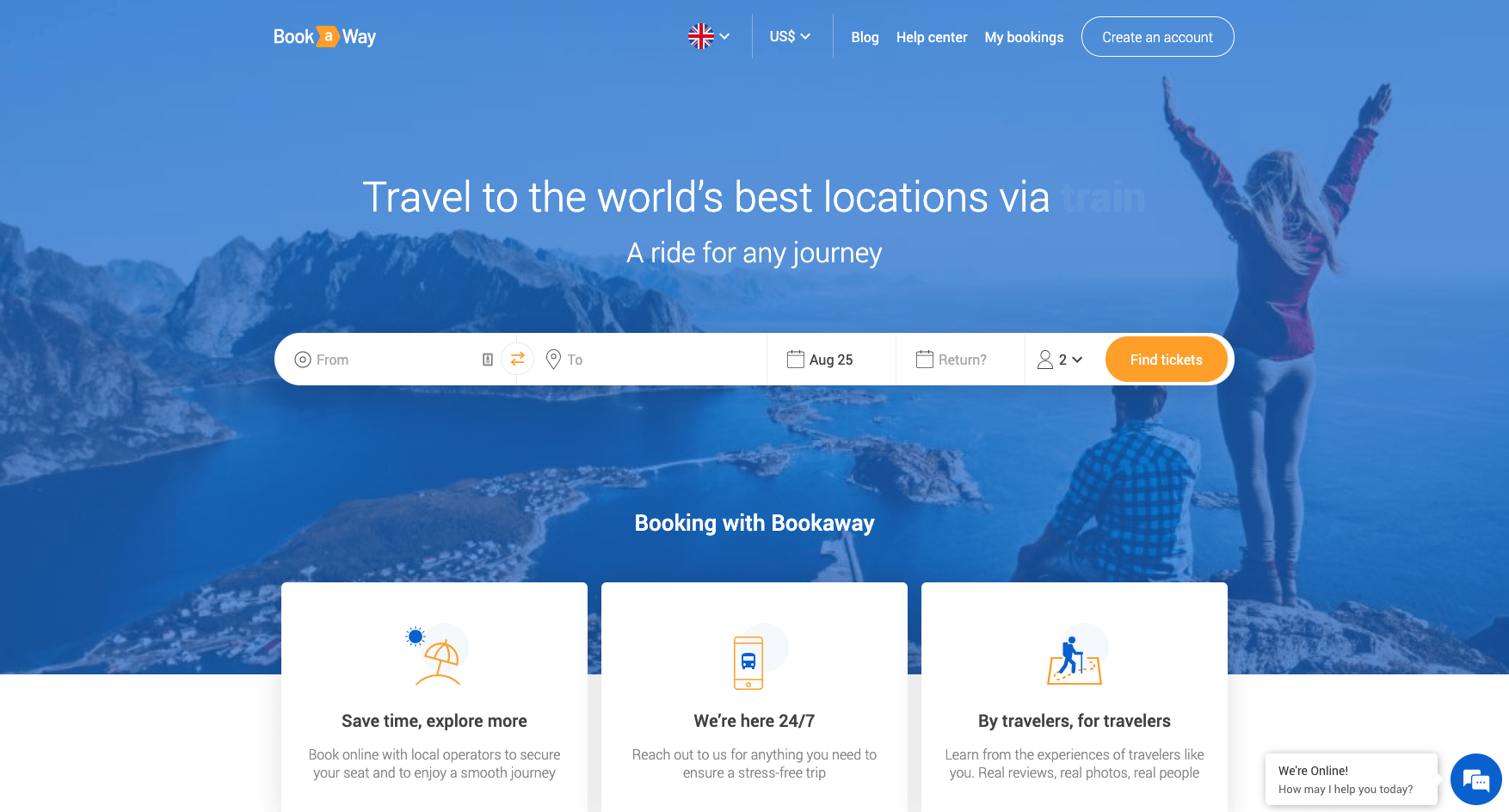 Bookaway homepage