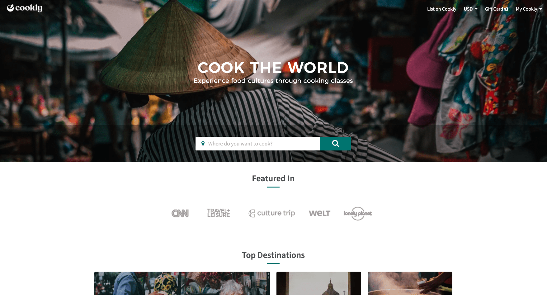Cookly homepage