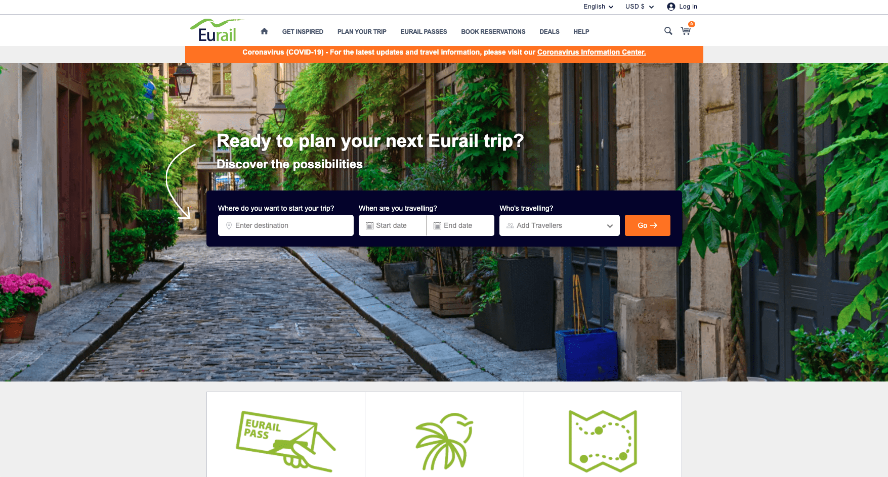 Eurail homepage