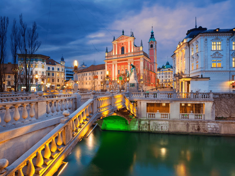 Ljubljana at sunset