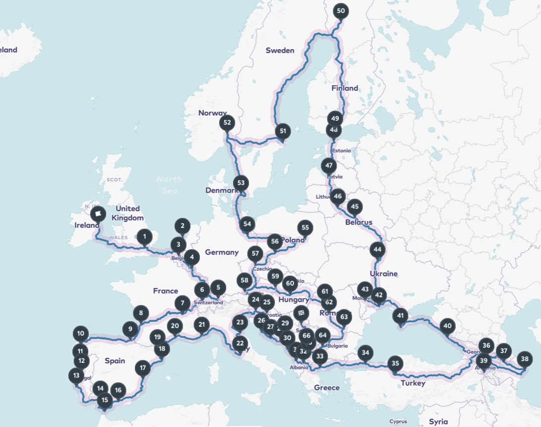 road trip route europe