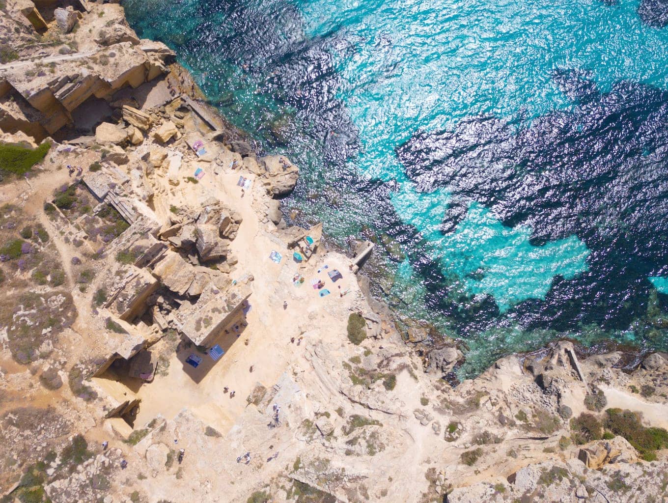 The beaches in Favignana, off Sicily