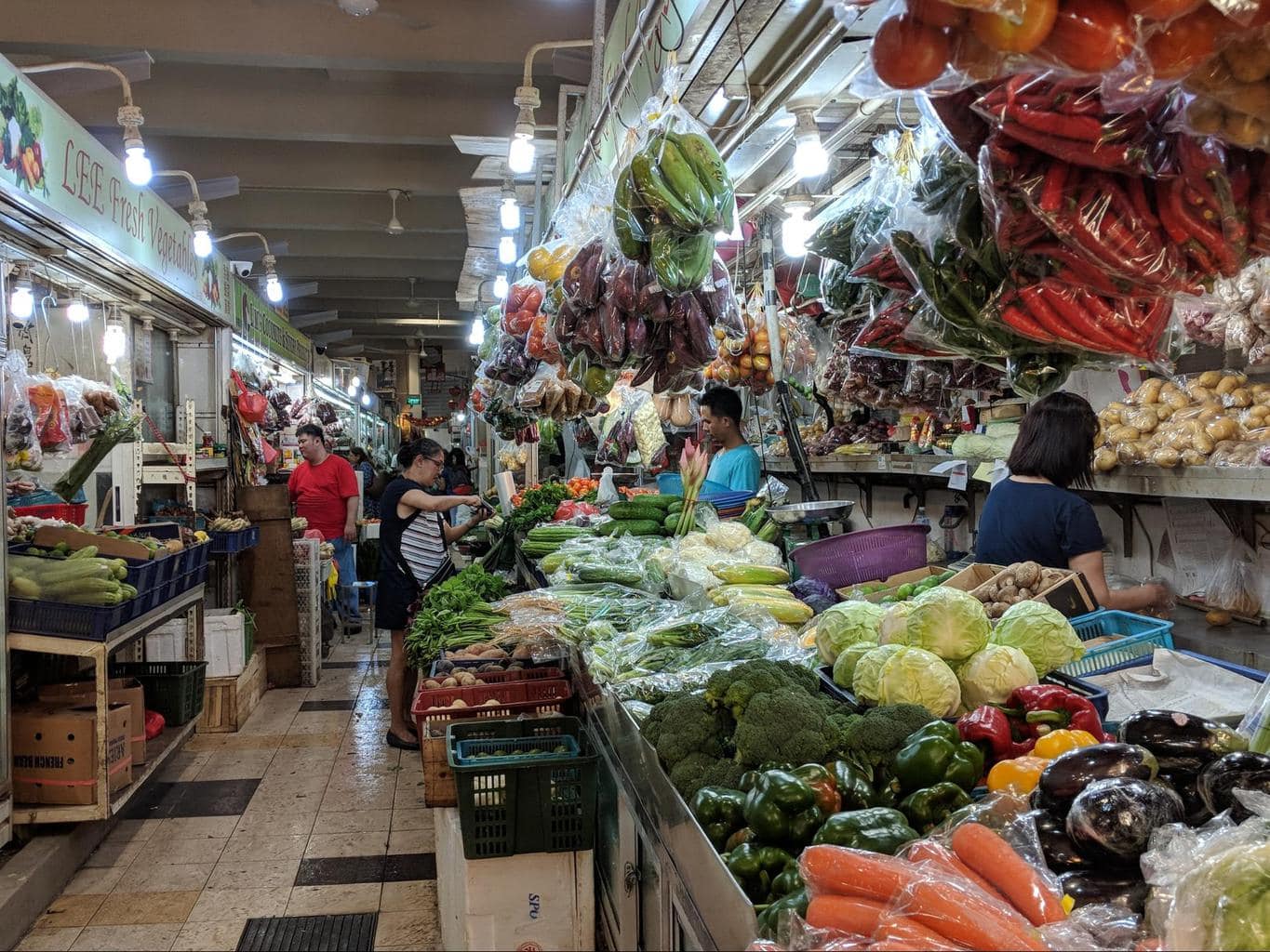 A wet market in Singapore