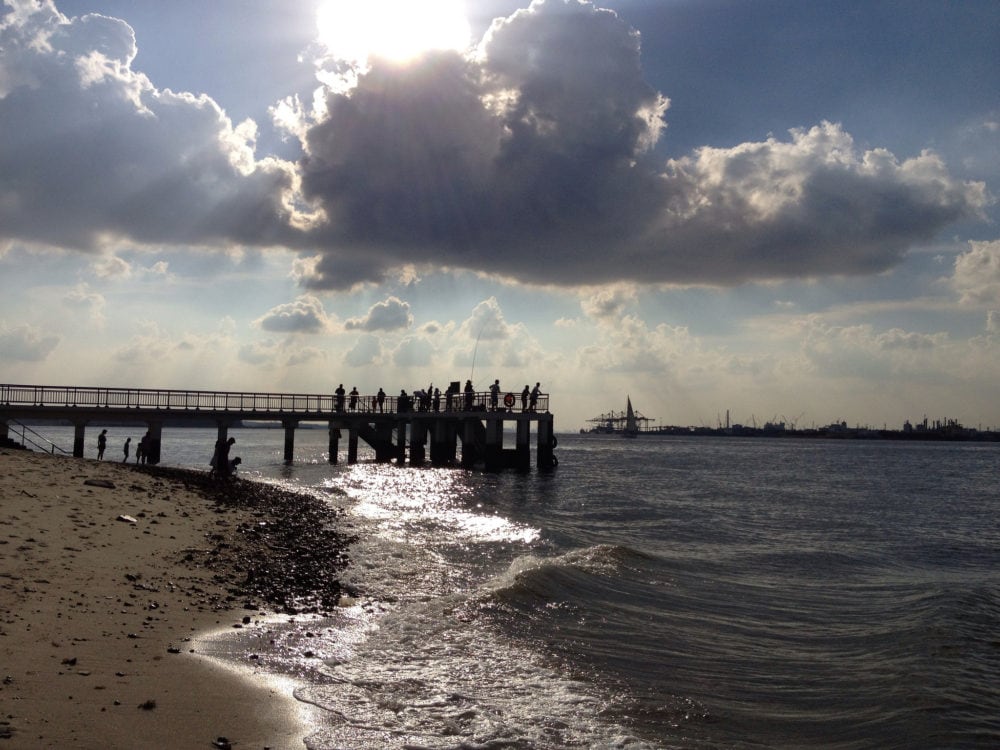 People fishing at Punggol Jetty