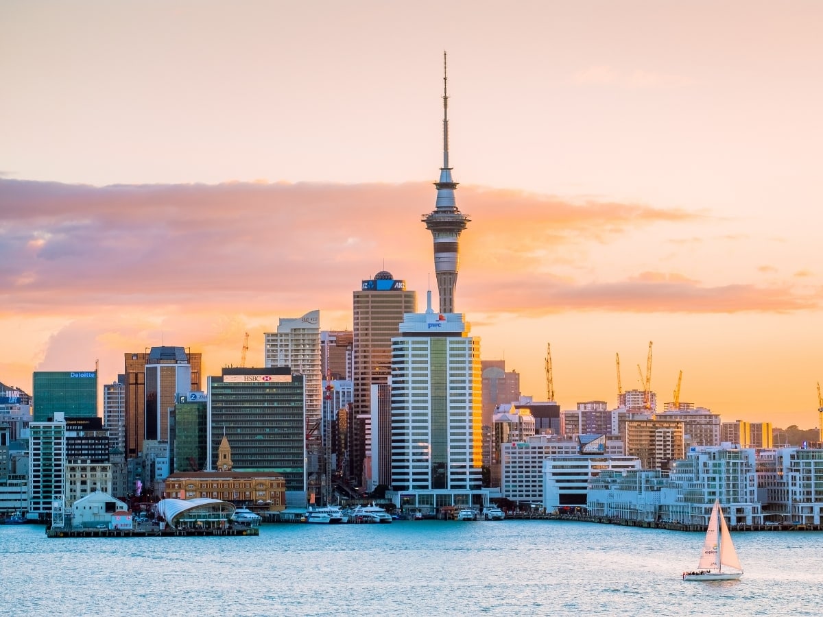Auckland’s skyline with the Sky Tower