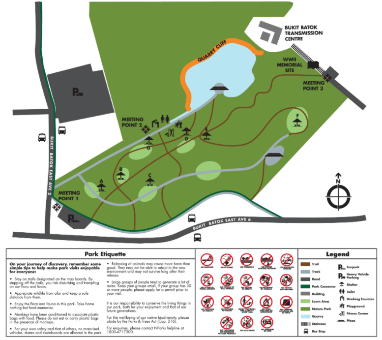 Bukit Batok Nature Park map