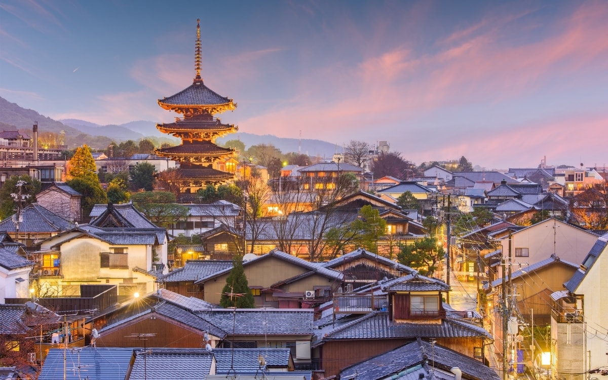 Dusk in beautiful Kyoto