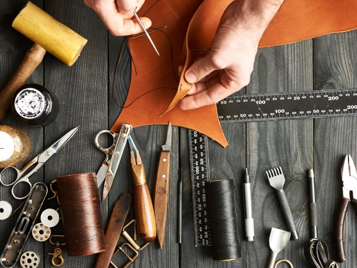 Use your hands to create like a leather workshop