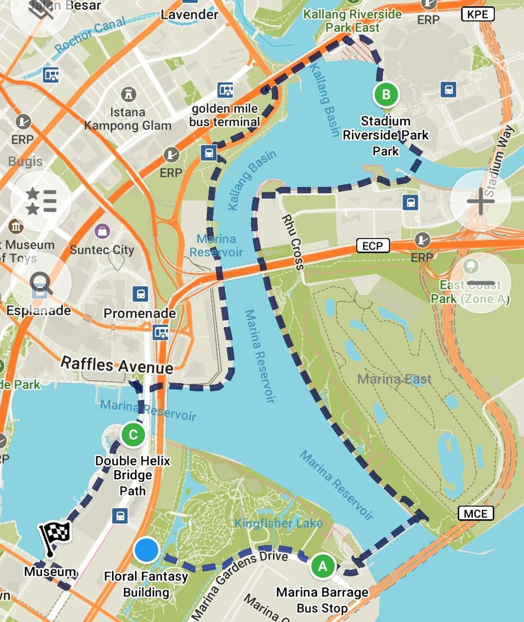 Marina Bay Loop map