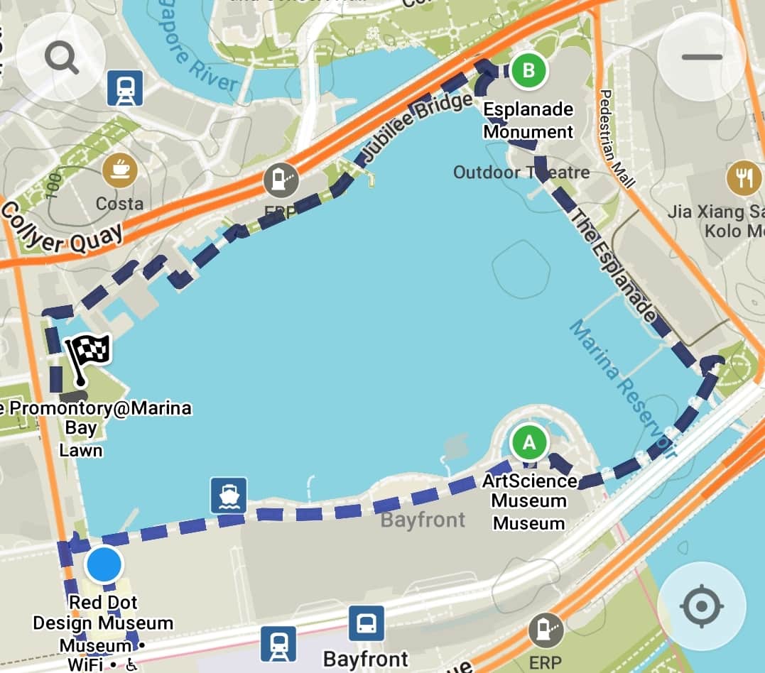 Marina Bay loop circular map