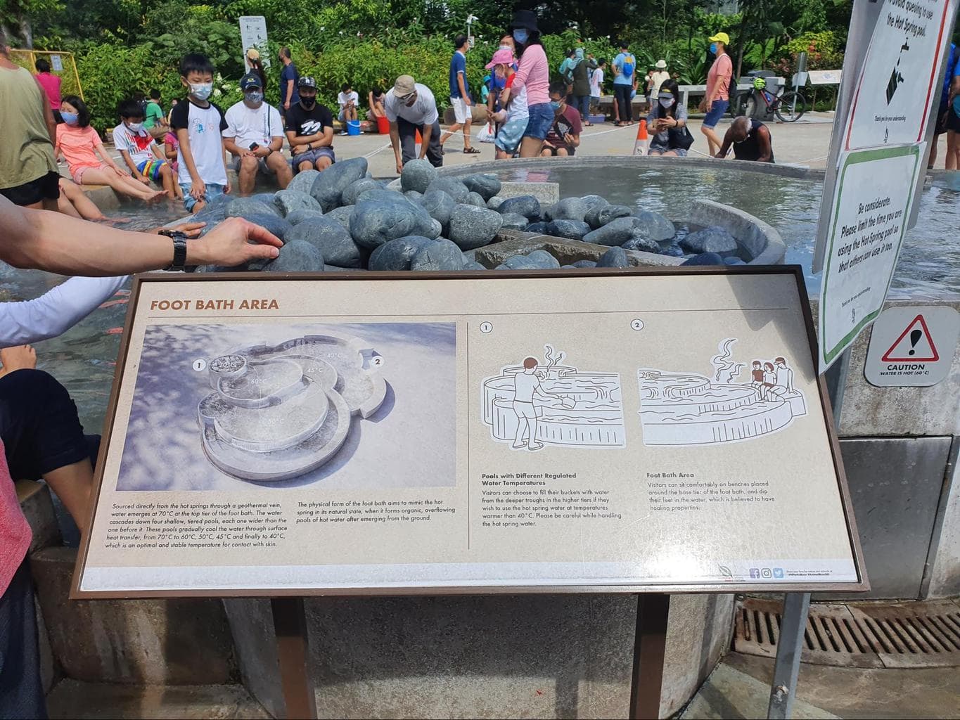 Sembawang Hot Spring Park foot bath area