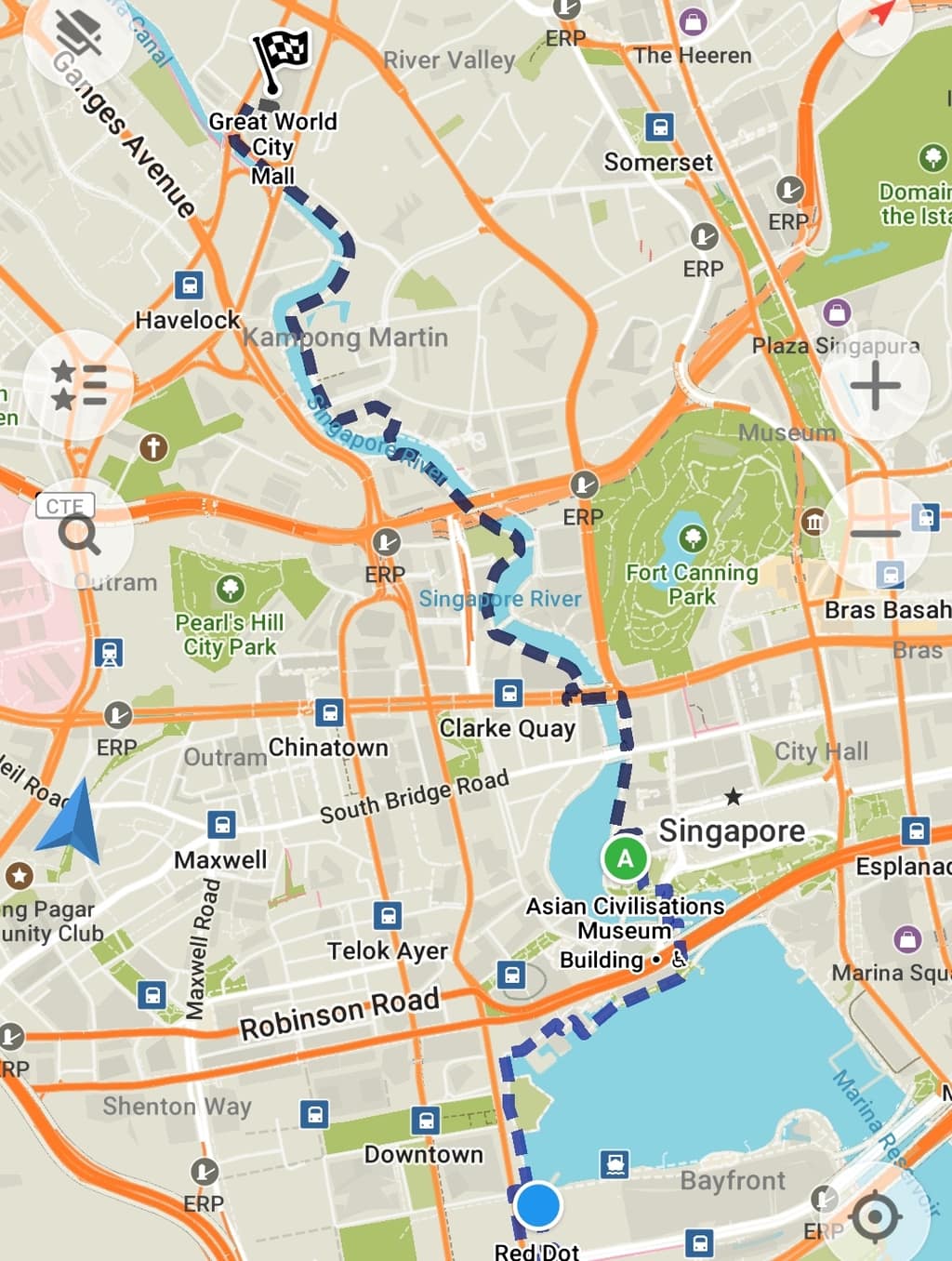 Singapore River walk map