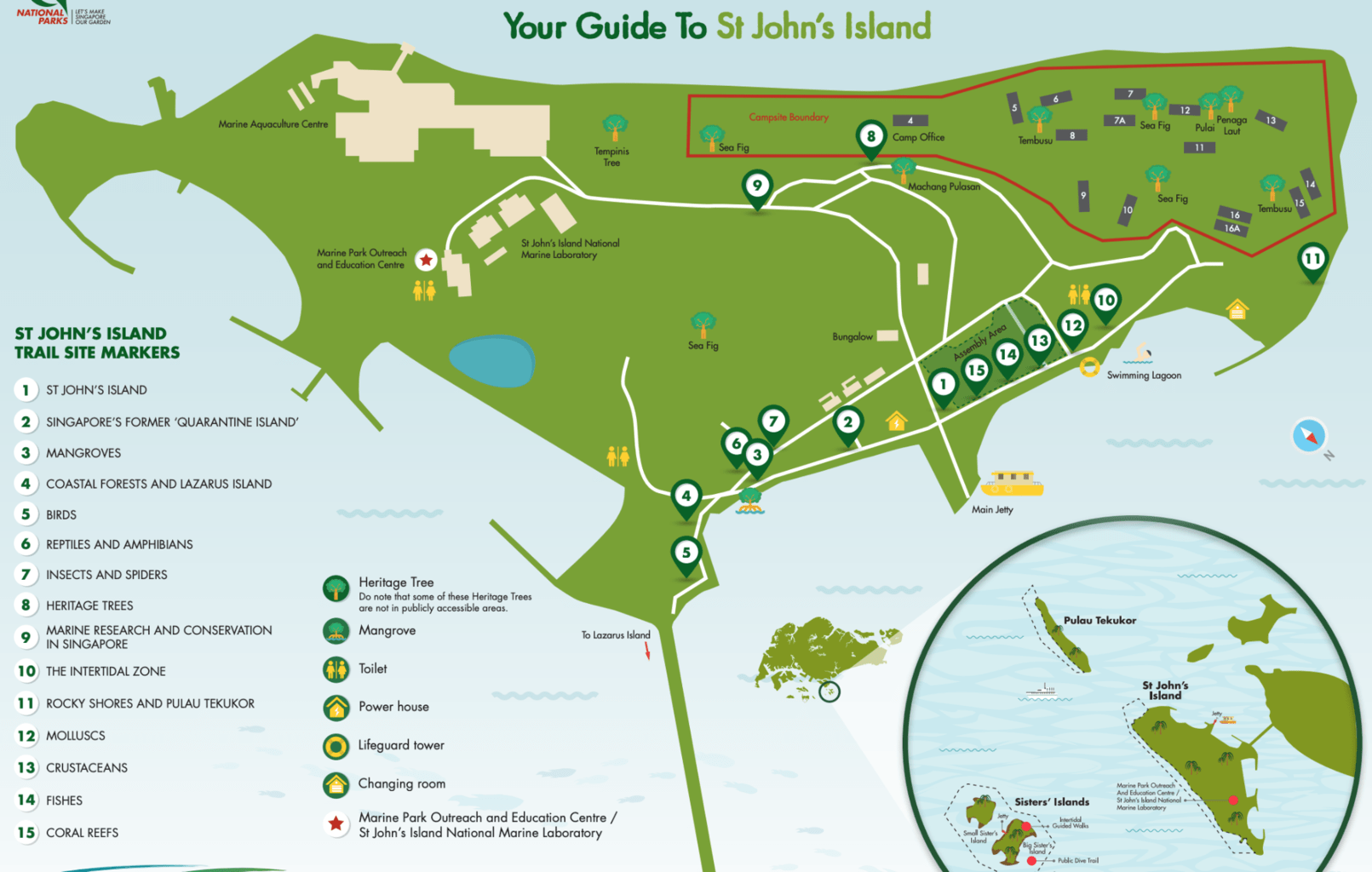 St John’s Island Trail map