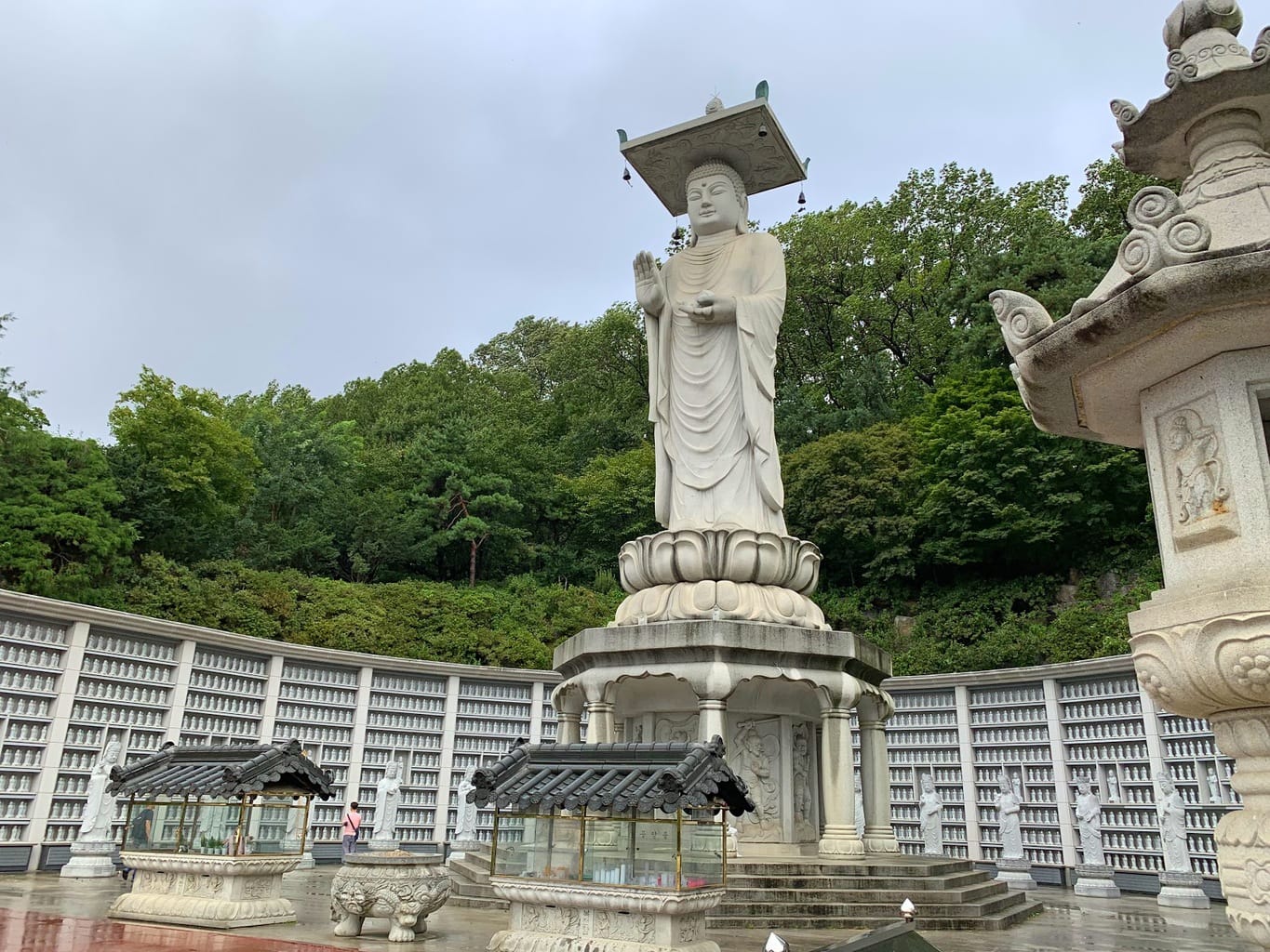 The massive Maitreya Buddha statue - spot the man in the pink shirt for scale