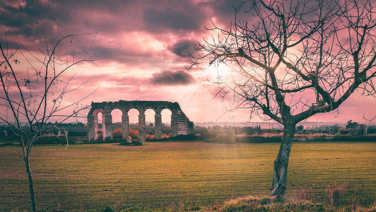 An ancient aqueduct in Rome