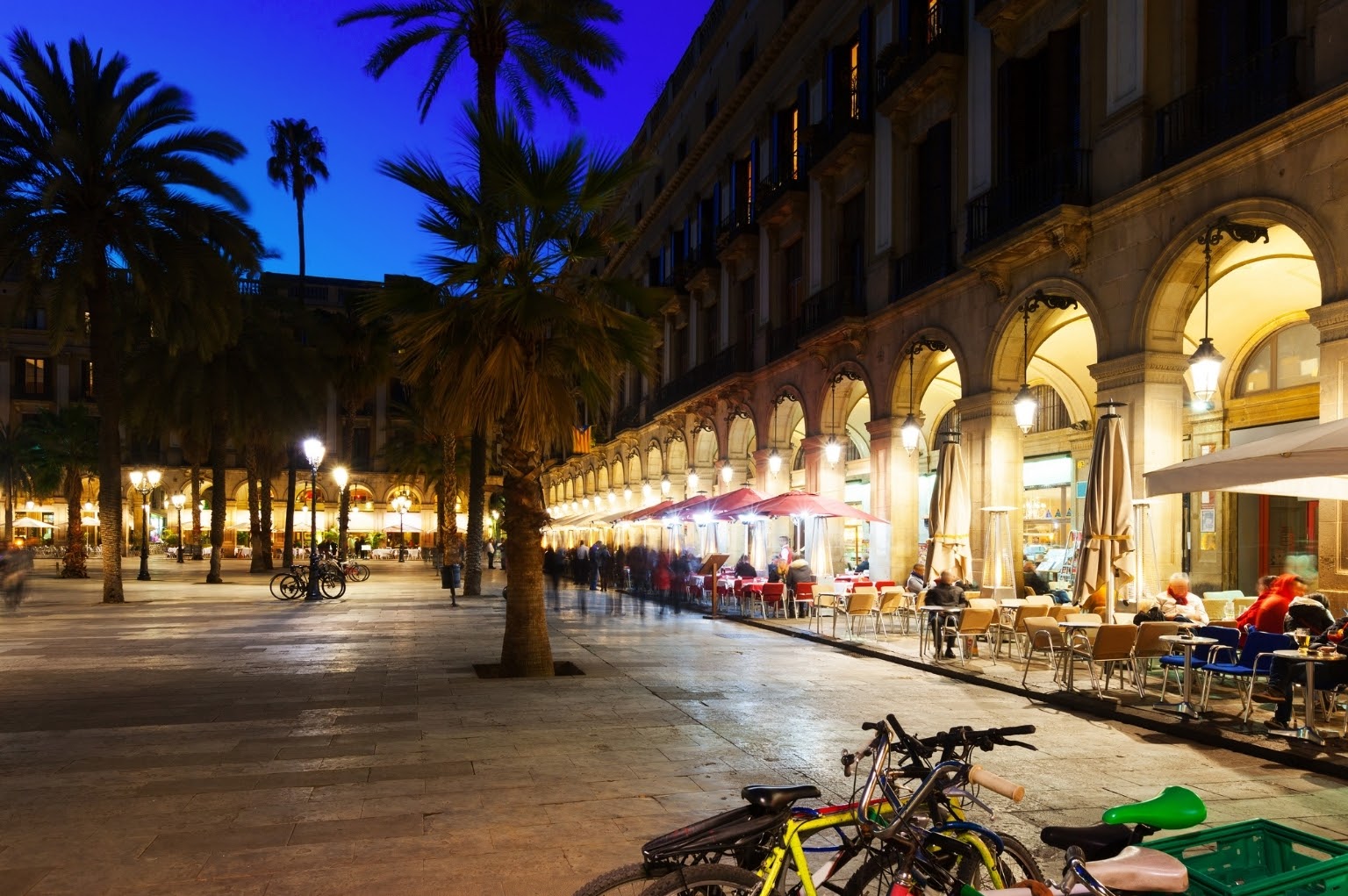 Bikes parked at Placa Reial